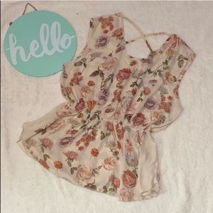 Cream Floral Top